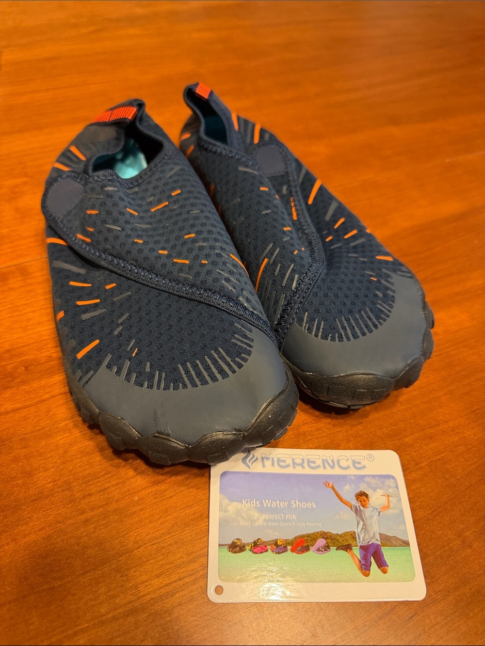 NEW Kids Navy and Orange Water Shoes